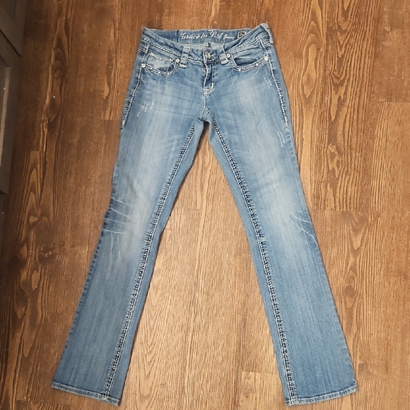 Grace in LA Denim - Grace in LA Denim Blue Boot Cut Jeans